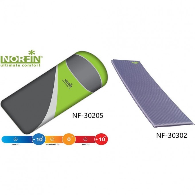 Комплект NORFIN: спальный мешок-одеяло SCANDIC COMFORT и самонадувающийся коврик ATLANTIC NF-30205K1 Комплект NORFIN: спальный мешок-одеяло SCANDIC COMFORT и самонадувающийся коврик ATLANTIC NF-30205K1
